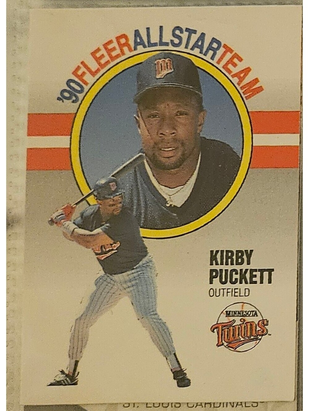 KIRBY PUCKETT, 1990 FLEER "ALL-STAR" Insert #7 Twins HOF